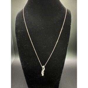 OTC 925 Italy Necklace & 925 Thailand Infinity / Music Note Gemstone Charm - 18"